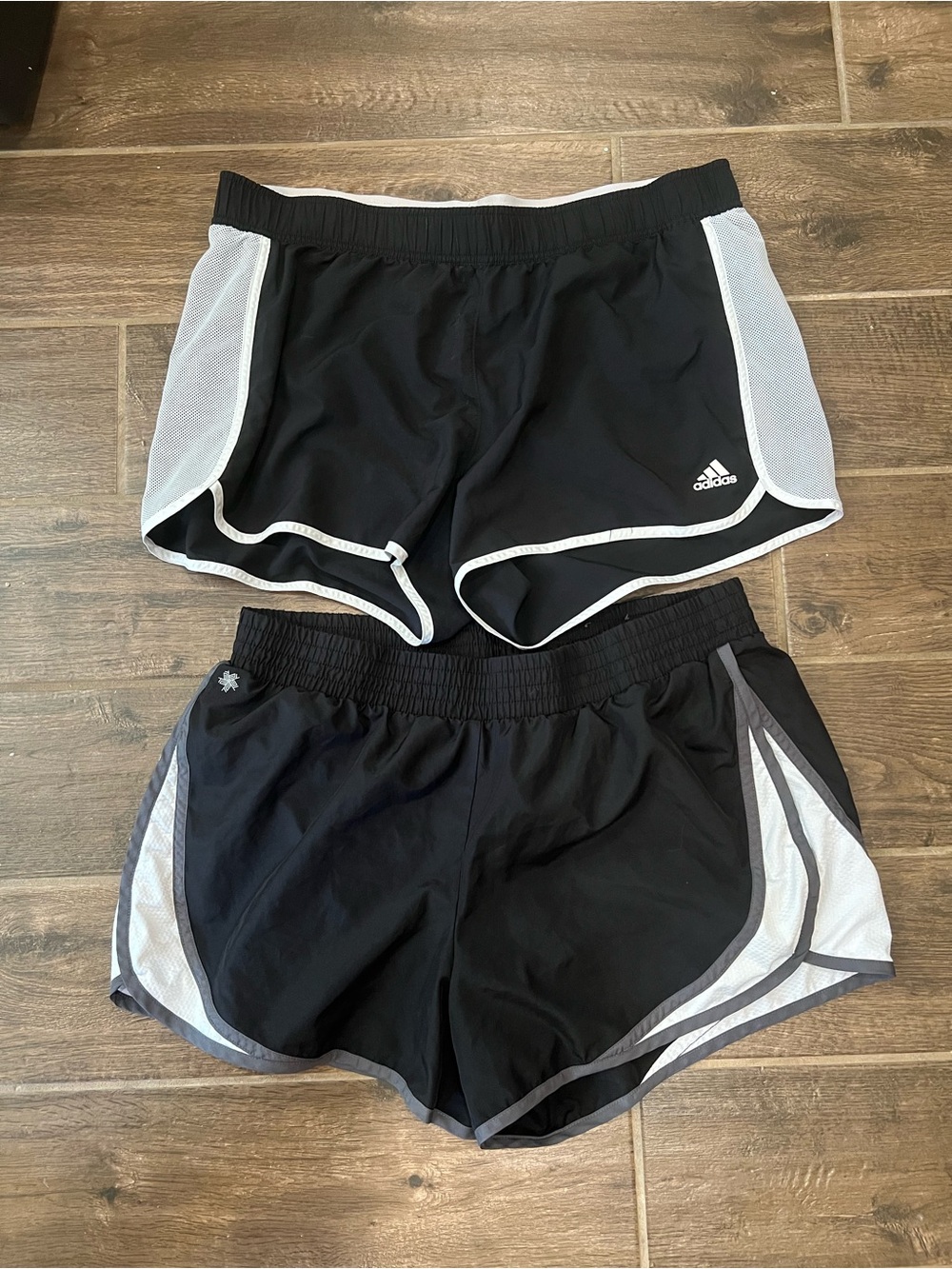 adidas Black Women’s Athletic Shorts with White Trim (Pair)
